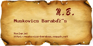 Muskovics Barabás névjegykártya